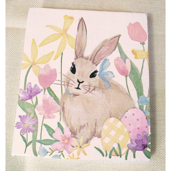 Easter Decor/Bunny Sign/Tiered Tray Decor/Mini Wood Sign/Bunny Decor/Easter Sign - Picture 2 of 6